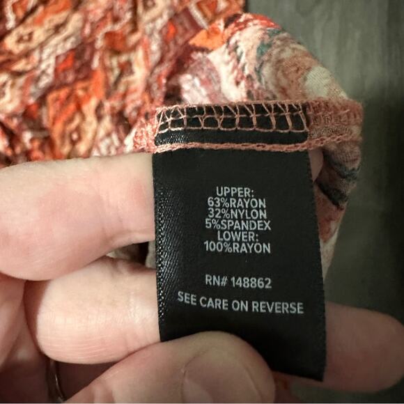 Torrid Maxi Studio Luxe Ponte Sleeveless Pink, Orange & Tan Geometric Dress 4X - Picture 8 of 13